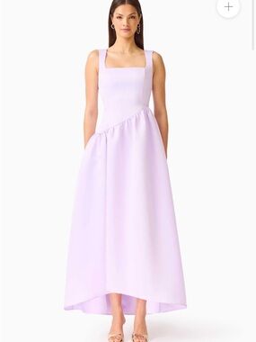 NWT elliatt ruelle purple A-line satin asymmetrical maxi gown dress size M